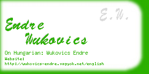 endre wukovics business card